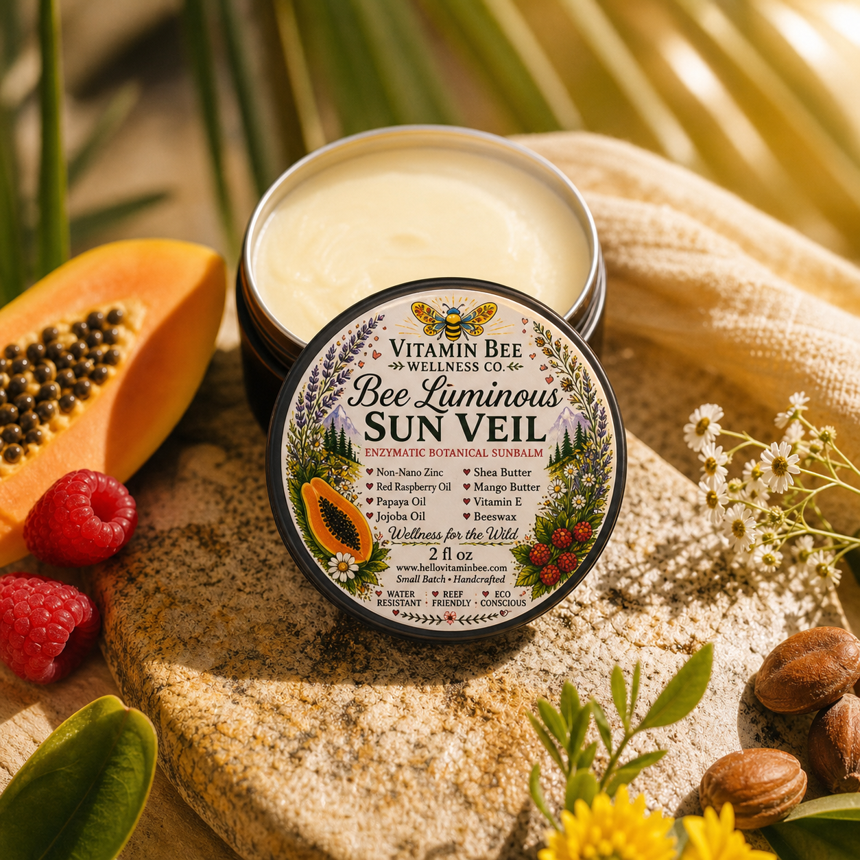 Bee Luminous Sun Veil | Non-Nano Zinc Sunscreen | Reef Conscious | Small Batch
